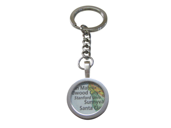 Stanford University Map Pendant Keychain