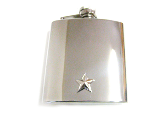 6 Oz. Stainless Steel Flask with Star Pendant