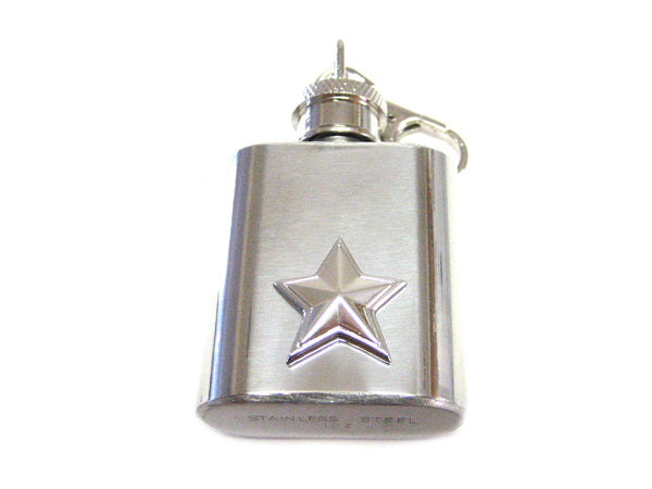 1 Oz. Stainless Steel Key Chain Flask with Star Pendant