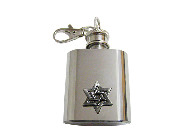Star of David 1 Oz. Stainless Steel Key Chain Flask