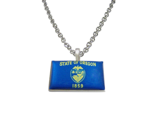 State of Oregon Flag Pendant Necklace