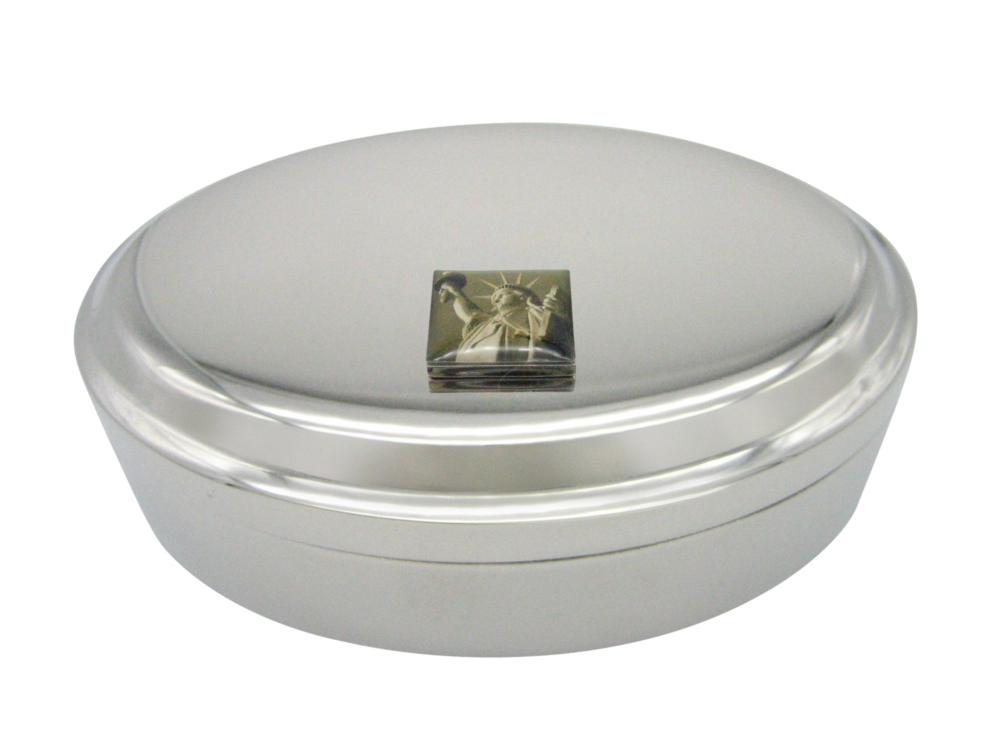 Statue of Liberty Pendant Oval Trinket Jewelry Box