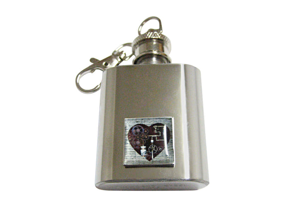 Steampunk Heart 1 Oz. Stainless Steel Key Chain Flask
