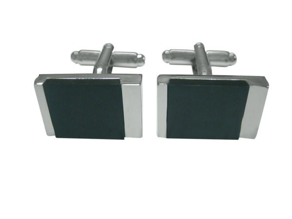 Stylish Black and Silver Square Cufflinks
