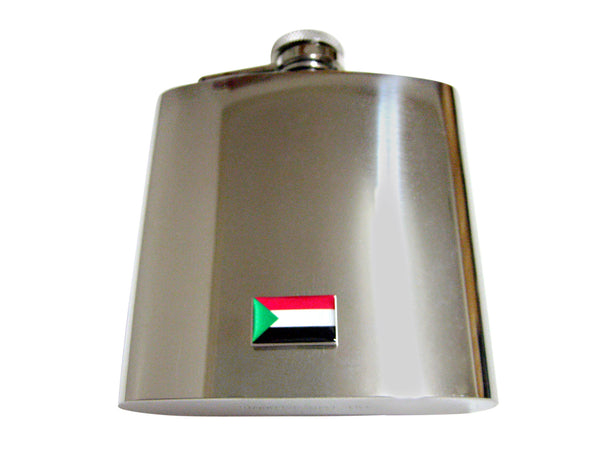 Sudan Flag Pendant 6 Oz. Stainless Steel Flask