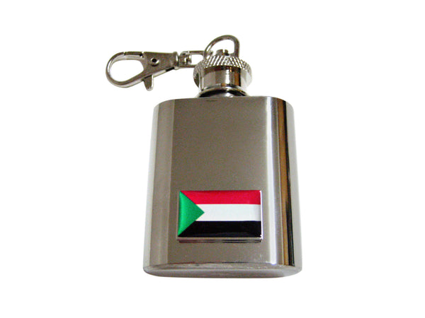 Sudan Flag Pendant 1 Oz. Stainless Steel Key Chain Flask