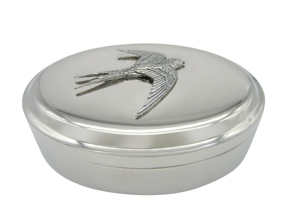 Swallow Bird Pendant Oval Trinket Jewelry Box