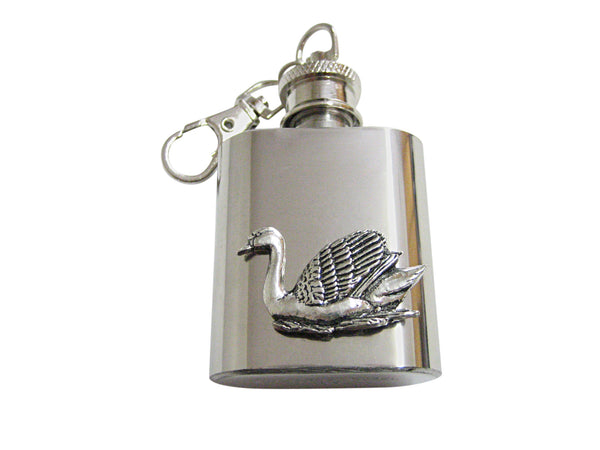 Swan Bird 1 Oz. Stainless Steel Key Chain Flask