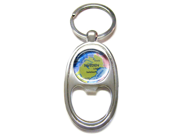 Sweden Map Bottle Opener Key Chain