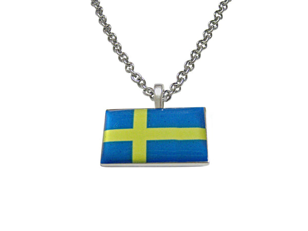 Sweden Flag Pendant Necklace