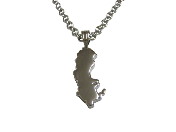 Sweden Map Shape Pendant Necklace