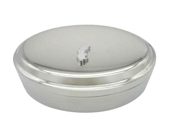 Sweden Map Shape Pendant Oval Trinket Jewelry Box