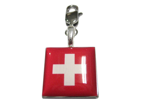 Switzerland Swiss Flag Pendant Zipper Pull Charm