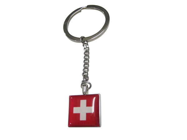 Switzerland Swiss Flag Pendant Keychain