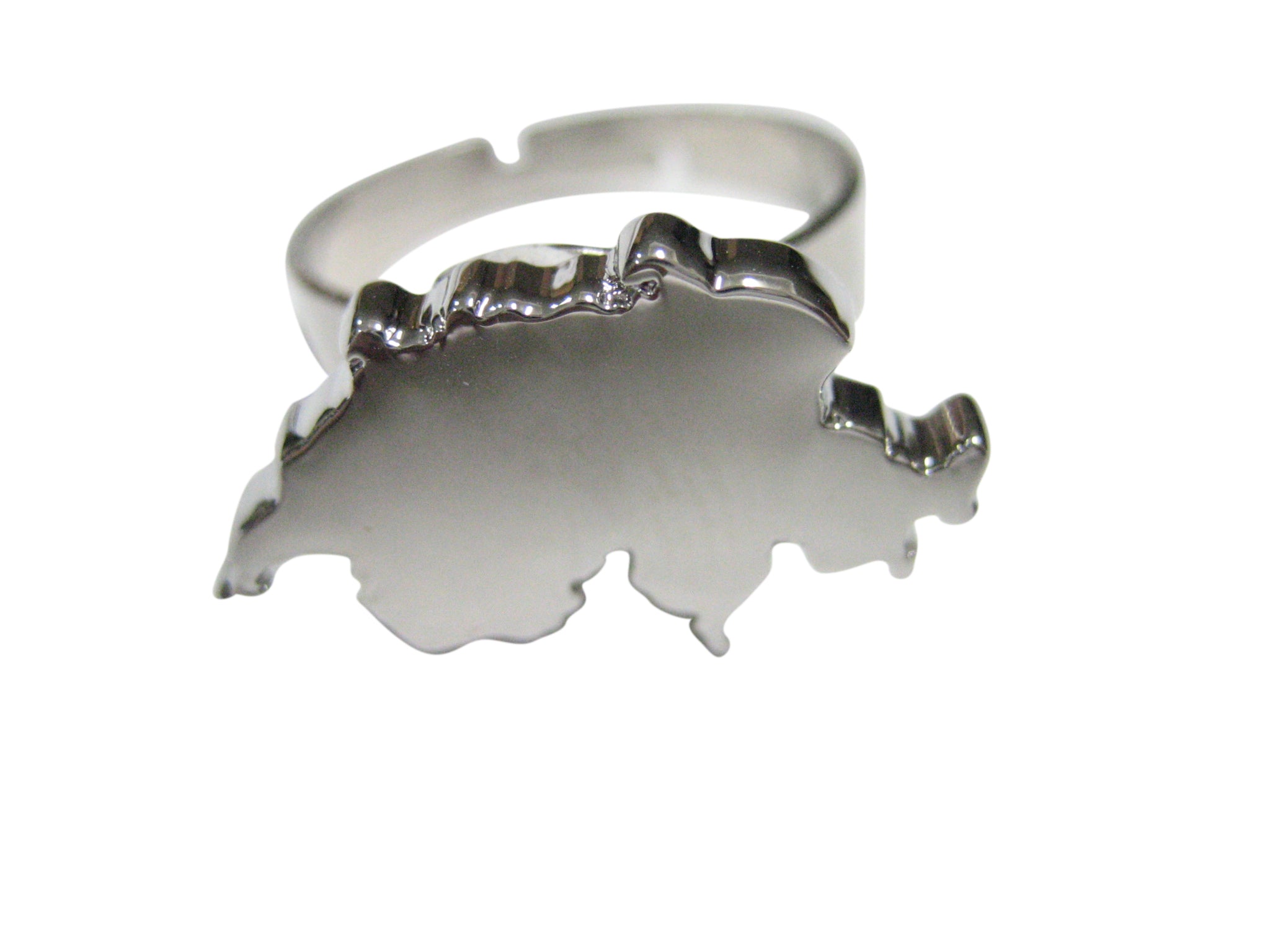 Switzerland Swiss Map Shape Adjustable Size Fashion Ring