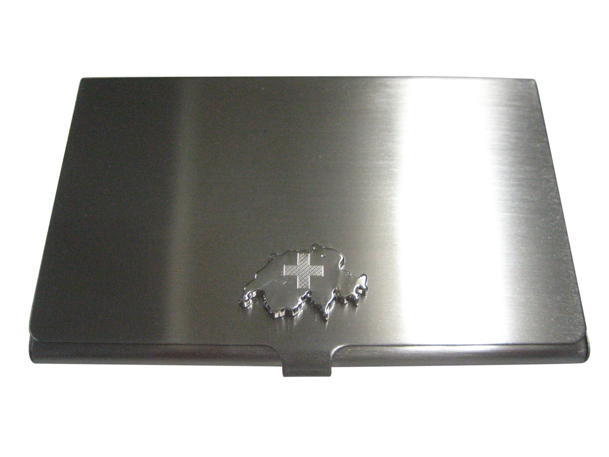 Switzerland Swiss Map Shape and Flag Design Business Card Holder