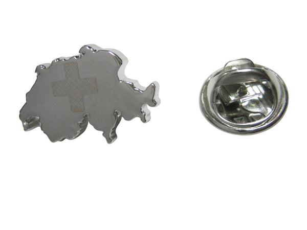 Switzerland Swiss Map Shape and Flag Design Lapel Pin