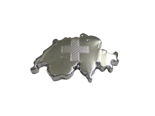 Switzerland Swiss Map Shape and Flag Design Magnet