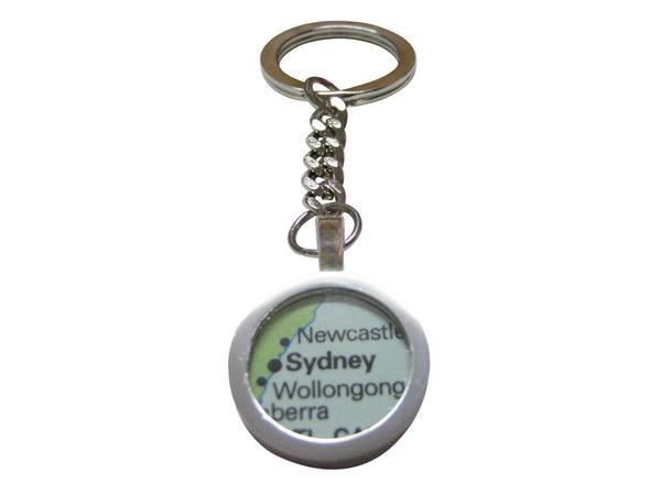 Sydney Australia Map Pendant Key Chain