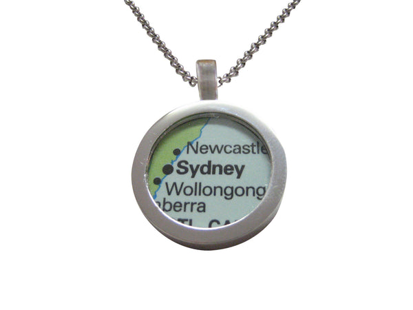Sydney Australia Map Pendant Necklace