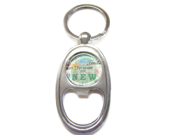 Syracuse New York Map Bottle Opener Key Chain