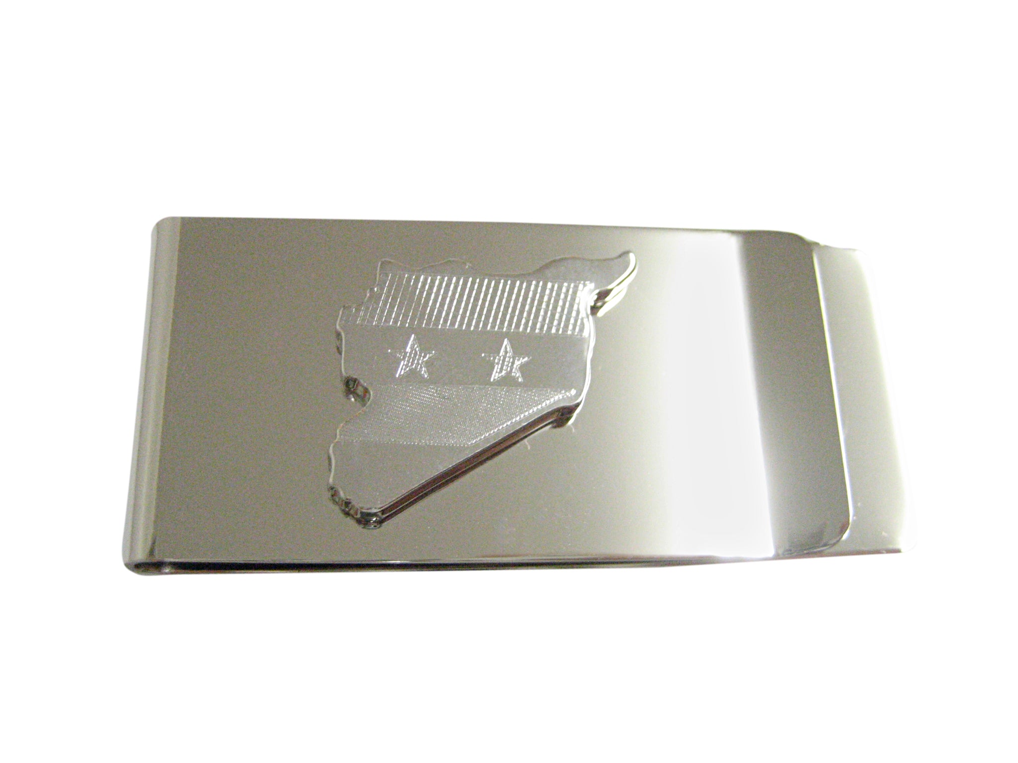 Syria Map Shape and Flag Design Money Clip