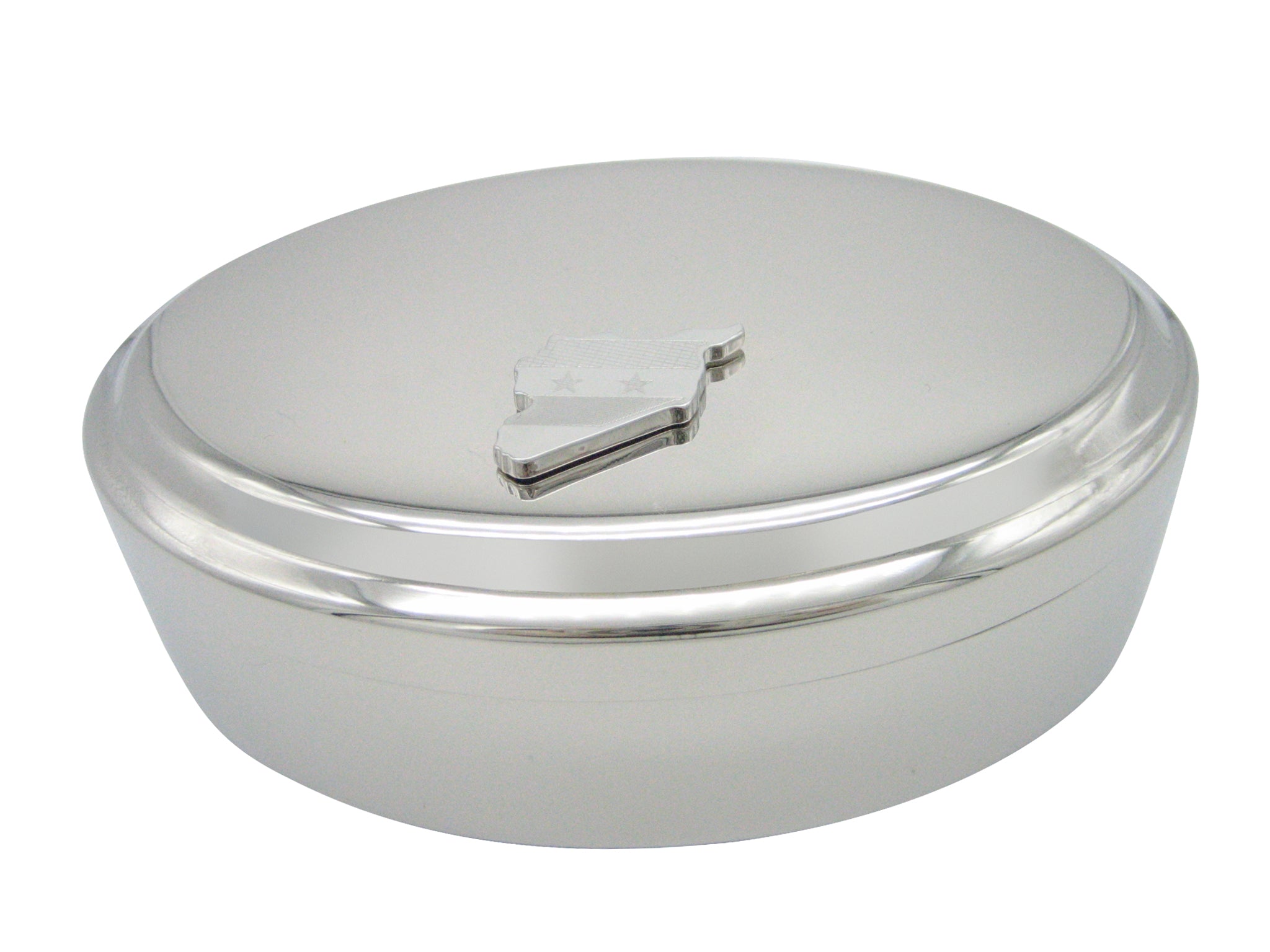 Syria Map Shape and Flag Design Pendant Oval Trinket Jewelry Box