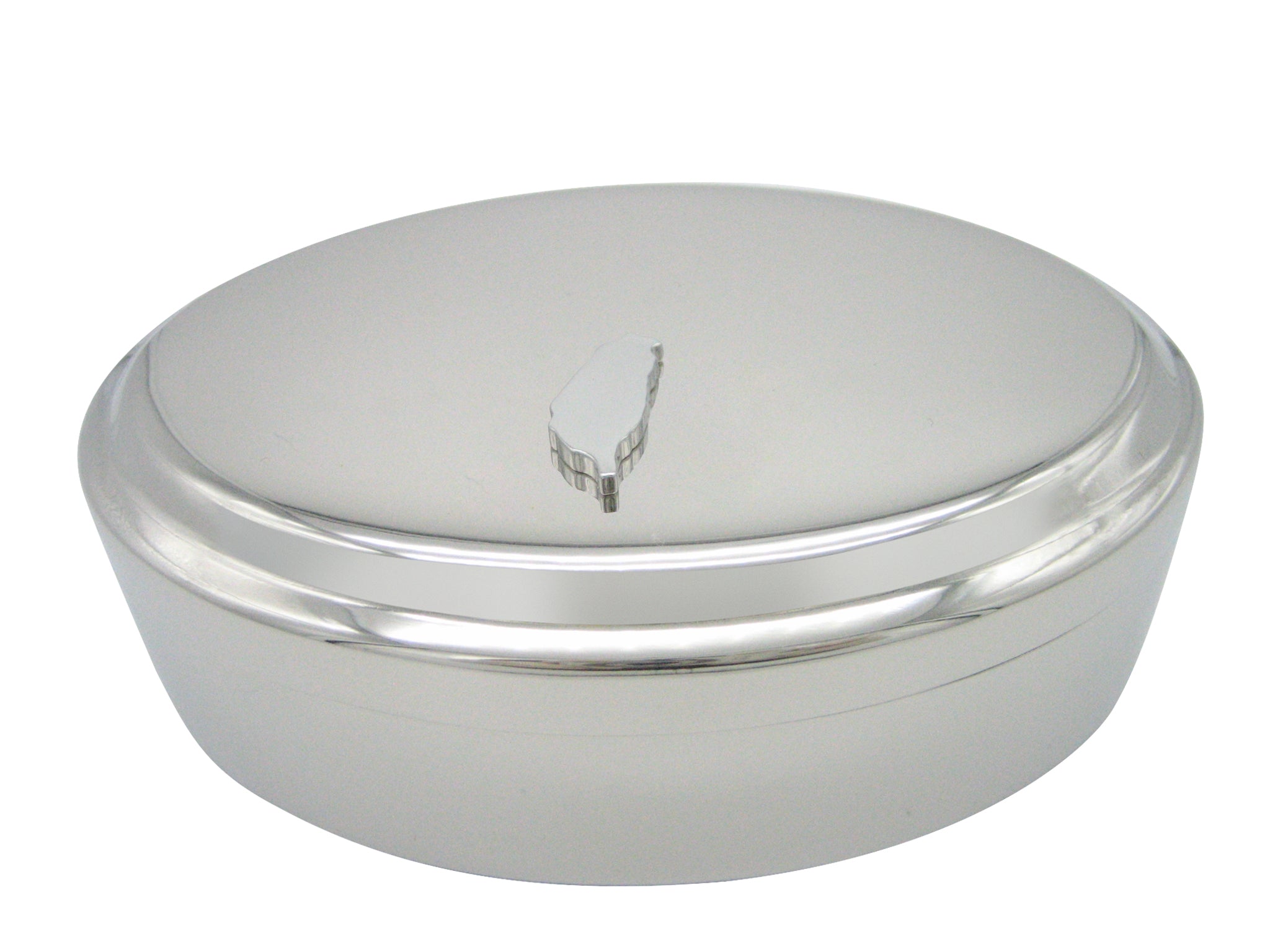 Taiwan Map Shape Pendant Oval Trinket Jewelry Box