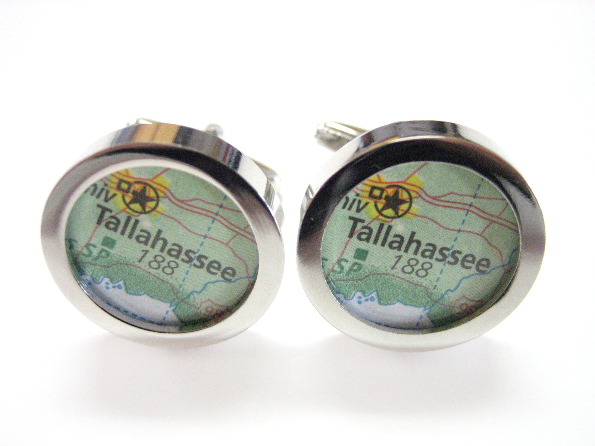 Tallahassee Florida Map Cufflinks