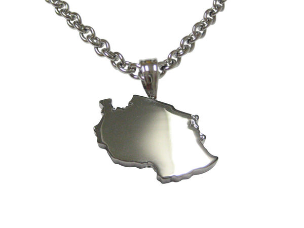 Tanzania Map Shape Pendant Necklace