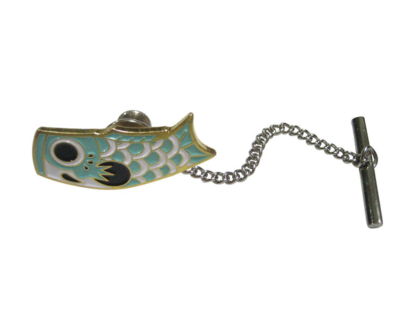 Teal Toned Festival Koi Flag Koinobori Tie Tack