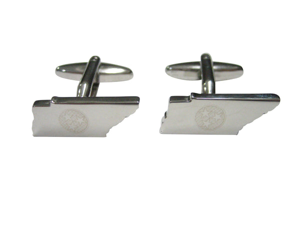 Tennessee State Map Shape and Flag Design Cufflinks