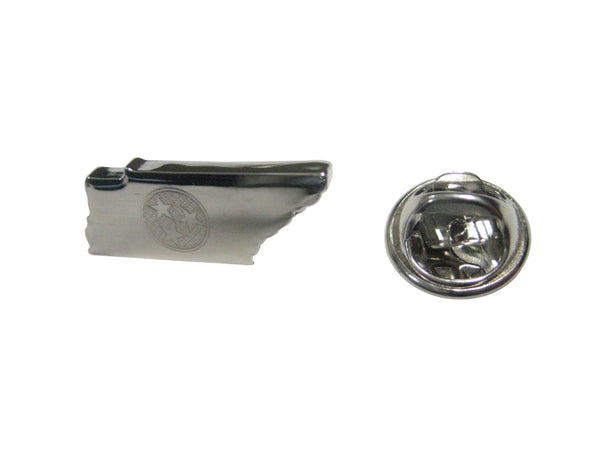 Tennessee State Map Shape and Flag Design Lapel Pin