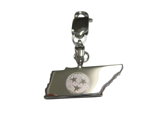 Tennessee State Map Shape and Flag Design Pendant Zipper Pull Charm