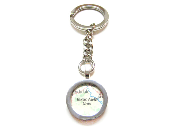 Texas A&M University Map Pendant Keychain