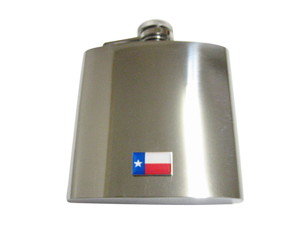 Texas Flag Pendant 6 Oz. Stainless Steel Flask