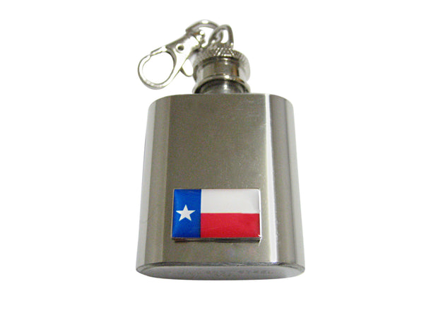 Texas Flag Pendant 1 Oz. Stainless Steel Key Chain Flask