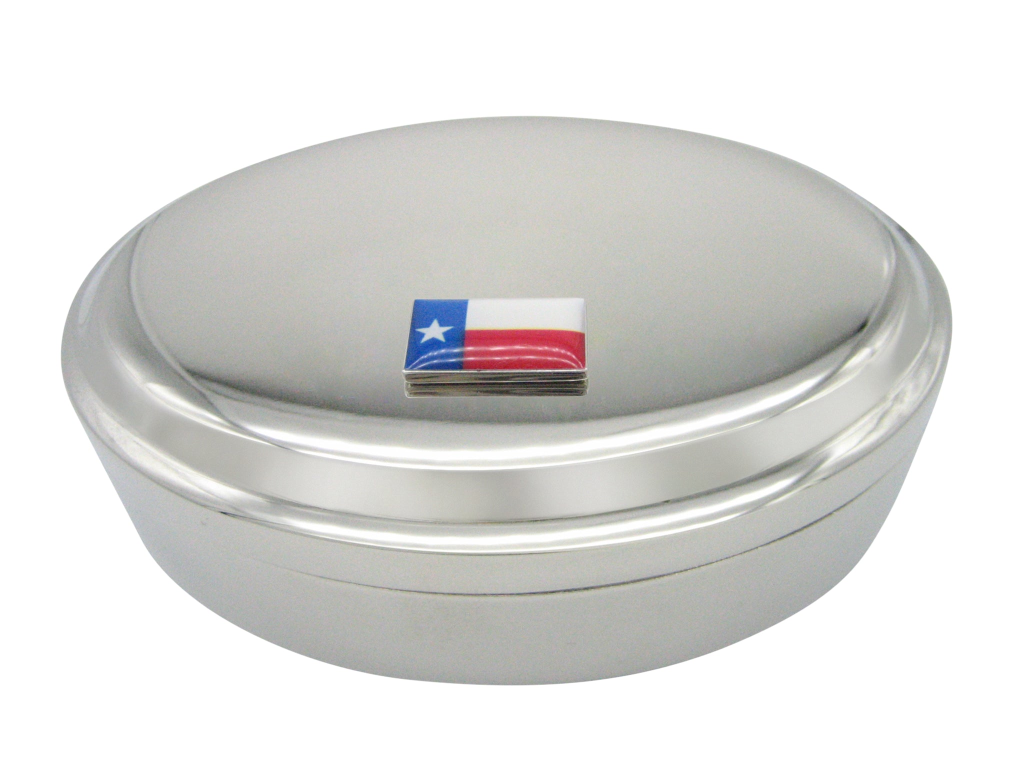 Texas Flag Pendant Oval Trinket Jewelry Box