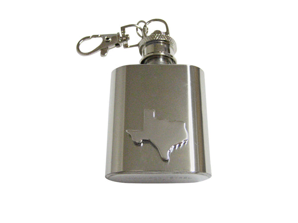 Texas State Map Shape 1 Oz. Stainless Steel Key Chain Flask