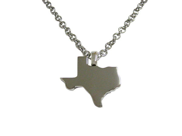 Texas State Map Shape Pendant Necklace