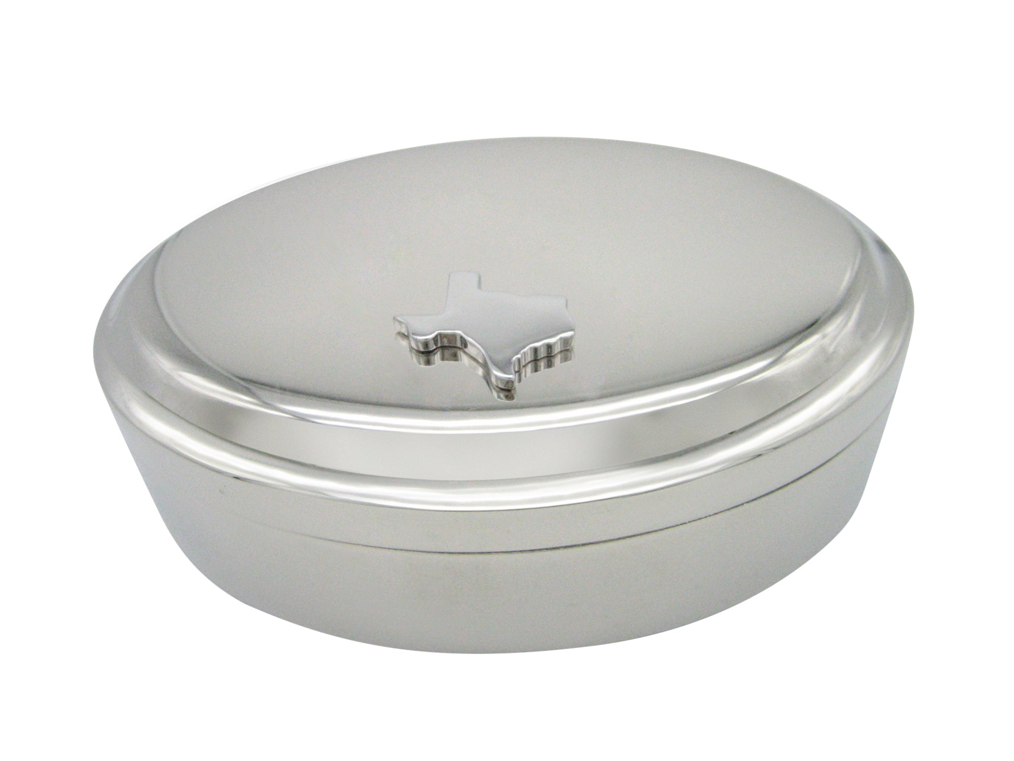 Texas State Map Shape Pendant Oval Trinket Jewelry Box