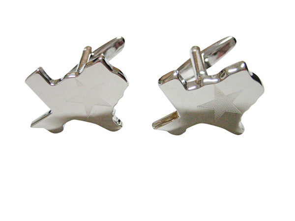 Texas State Map Shape and Flag Design Cufflinks