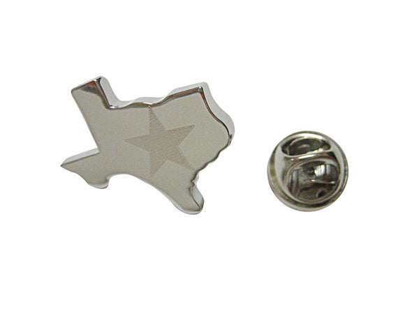 Texas State Map Shape and Flag Design Lapel Pin