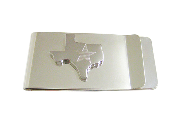 Texas State Map Shape and Flag Design Money Clip