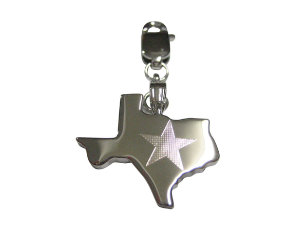 Texas State Map Shape and Flag Design Pendant Zipper Pull Charm
