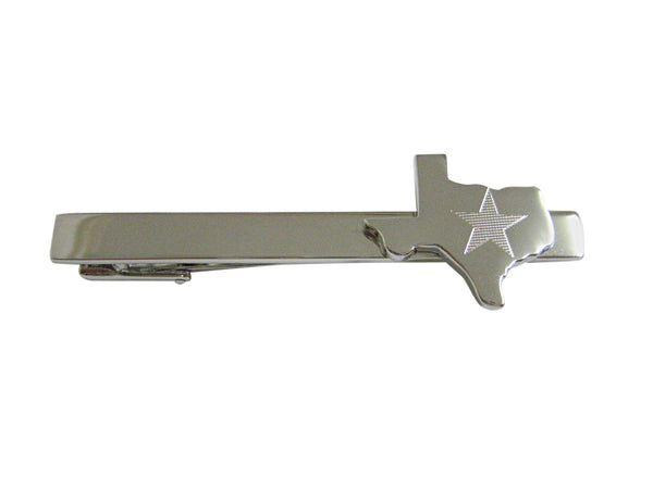 Texas State Map Shape and Flag Design Square Tie Clip