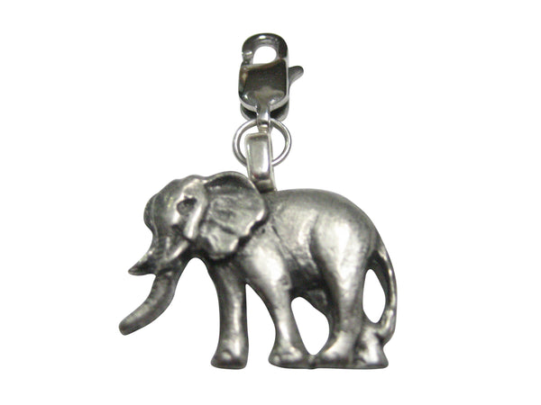 Textured Elephant Pendant Zipper Pull Charm