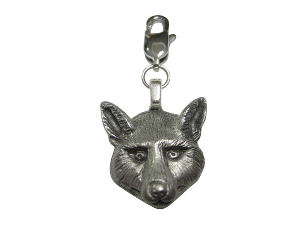 Textured Fox Head Pendant Zipper Pull Charm
