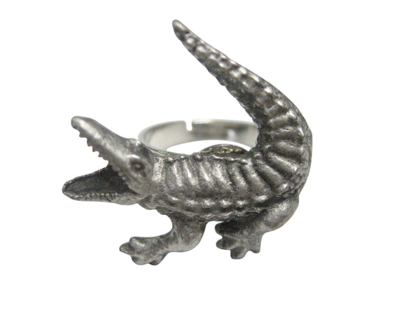 Textured Alligator Crocodile Adjustable Size Fashion Ring