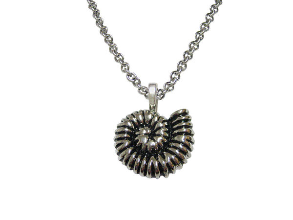 Textured Ammonite Fossil Necklace